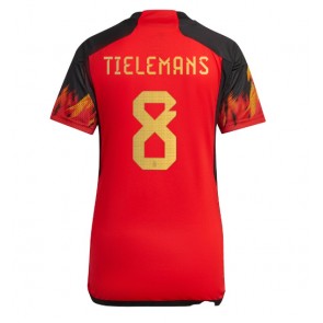 Belgien Youri Tielemans #8 kläder Kvinnor VM 2022 Hemmatröja Kortärmad